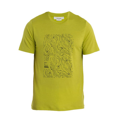 icebreaker Merino T-Shirt Men's 150 Tech Lite II Short Sleeve Crewe T-Shirt Alpine Crossing - Bio Lime Graphite