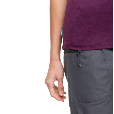 icebreaker Merino T-Shirt Women's 150 Tech Lite II Short Sleeve Crewe T-Shirt Camping Lines - Nightshade Flux Green