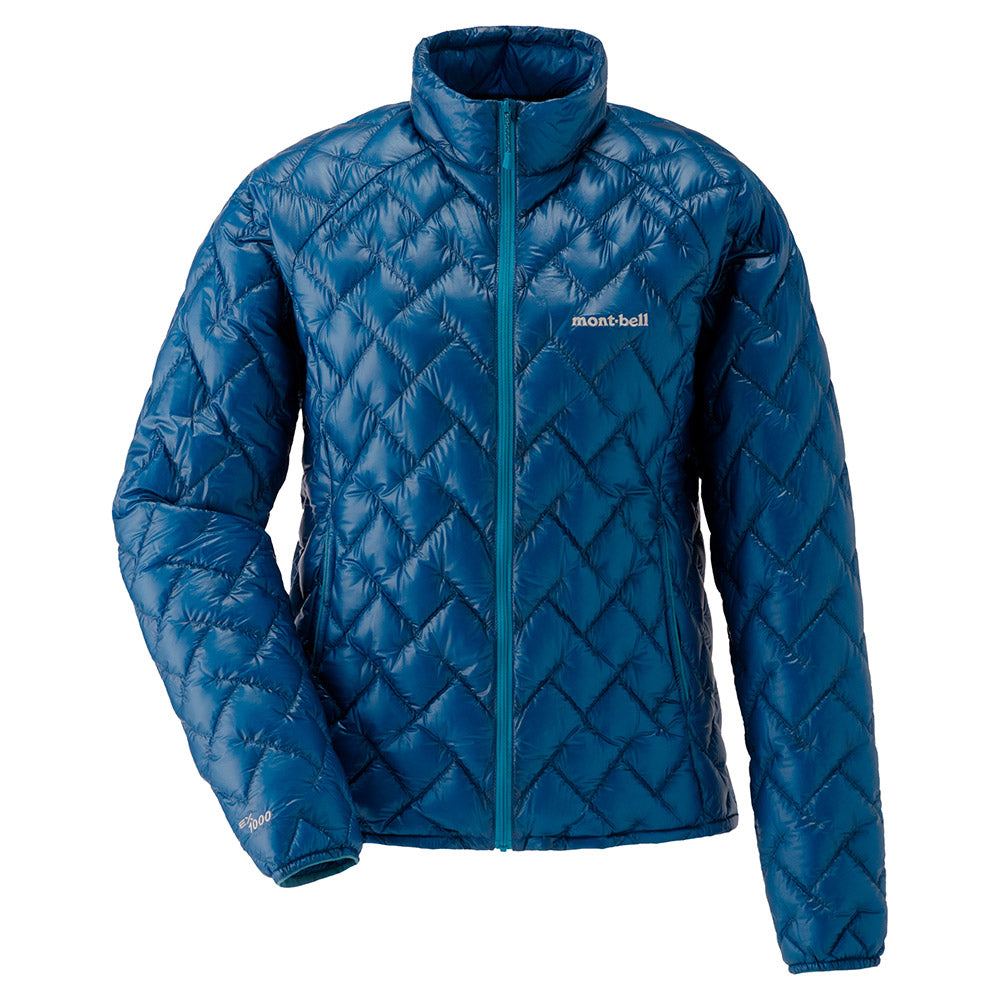 Montbell Down Jacket Women's Plasma 1000 Fill Power Jacket - Water Resistant Blue Green