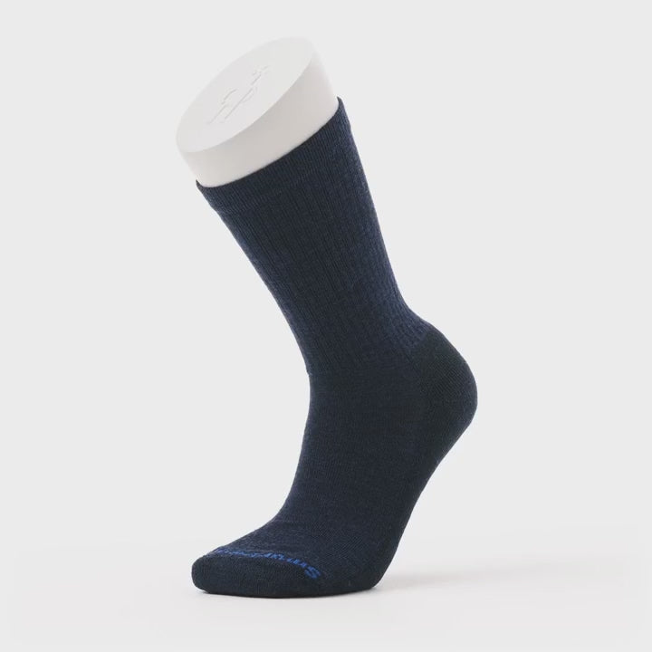 Smartwool Unisex Everyday Solid Rib Crew Socks - Deep Navy