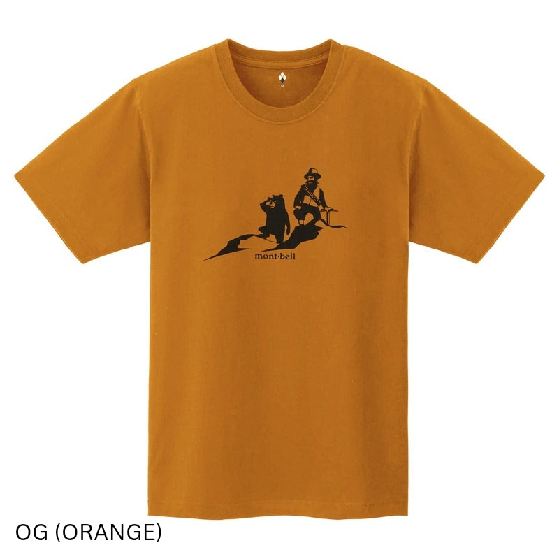 Montbell T-Shirt Unisex Pear Skin Cotton T Mountain Pass - Orange
