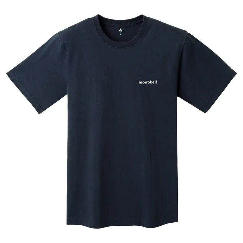 Montbell T-Shirt Unisex Pear Skin Cotton T Island Mountain - Navy