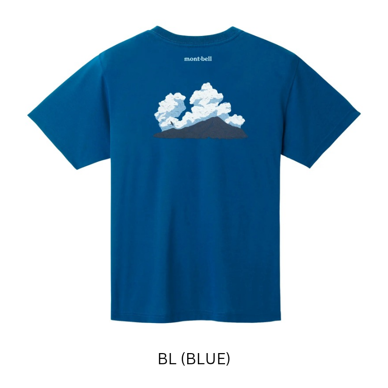 Montbell T-Shirt Unisex Pear Skin Cotton T Summer Clouds - Blue