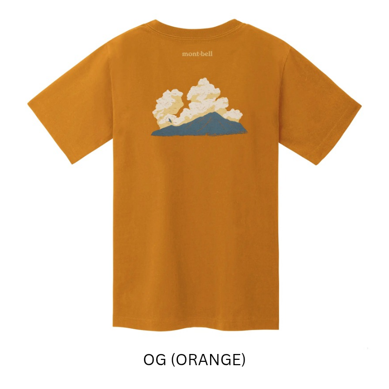 Montbell T-Shirt Unisex Pear Skin Cotton T Summer Clouds - Blue