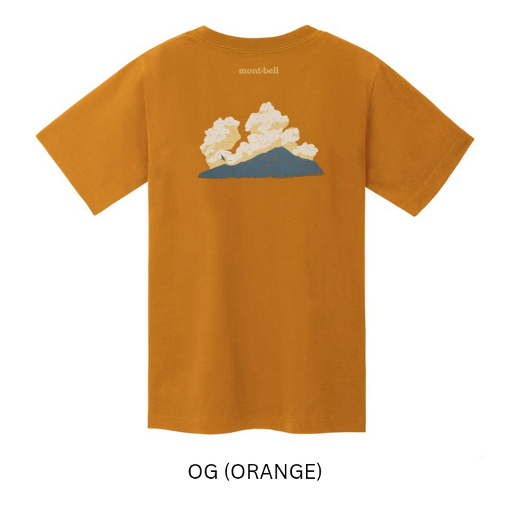 Montbell T-Shirt Unisex Pear Skin Cotton T Summer Clouds - Blue