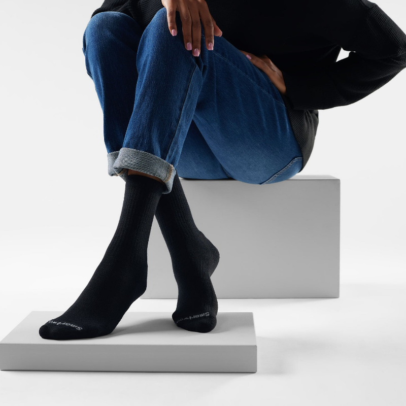 Smartwool Unisex Everyday Solid Rib Crew Socks - Deep Navy
