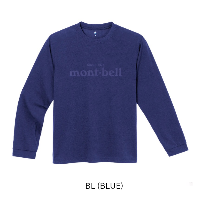 Montbell T-Shirt Unisex Wickron Long Sleeve T Embossed Logo - Everyday Hiking Trekking Firstlayer