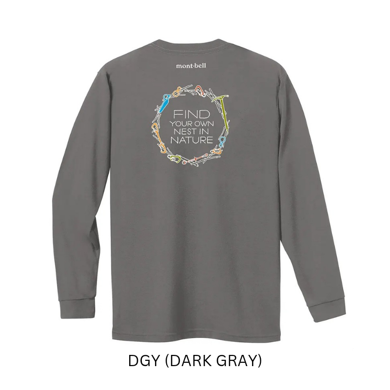 Montbell T-Shirt Unisex Wickron Long Sleeve T Gear Circle - Everyday Hiking Trekking Firstlayer