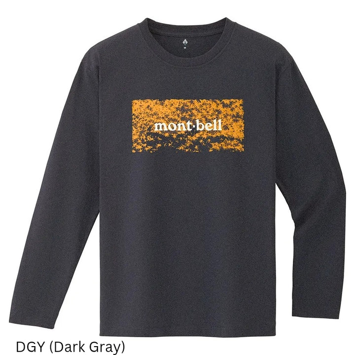 Montbell T-Shirt Unisex Pear Skin Cotton T Long Sleeve Maple Leaves - Dark Gray