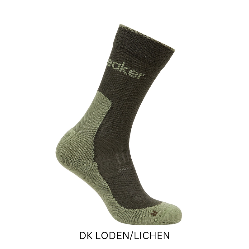 icebreaker Merino Men's Hike+ Light Crew Socks in Dark Loden/Lichen