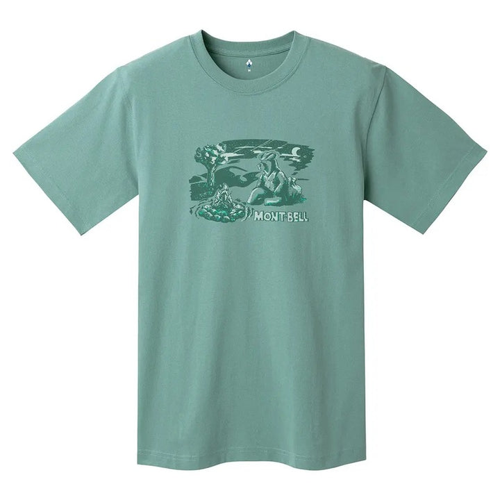 Montbell T-Shirt Unisex Pear Skin Cotton T Campfire - Light Blue