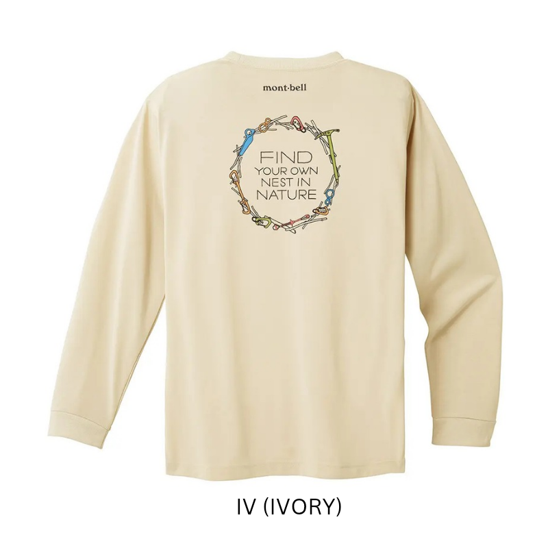 Montbell T-Shirt Unisex Wickron Long Sleeve T Gear Circle - Everyday Hiking Trekking Firstlayer