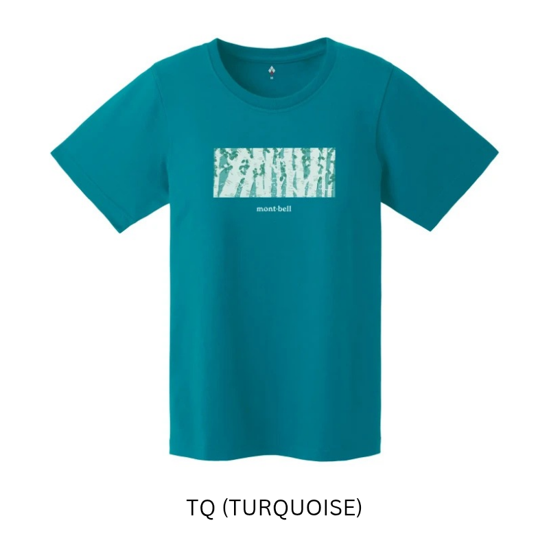 Montbell T-Shirt Women's Pear Skin Cotton T Japanese White Birch - Turquoise