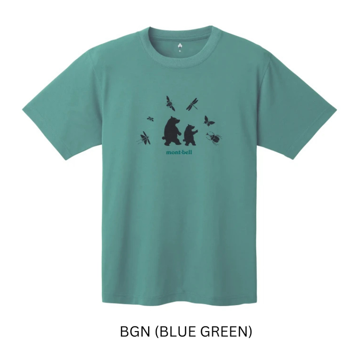 Montbell T-Shirt Unisex Wickron T Searching for Insects - Green