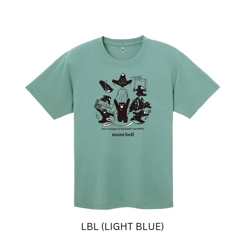 Montbell T-Shirt Unisex Wickron T Forest Gymnastics - Everyday Hiking Trekking Firstlayer