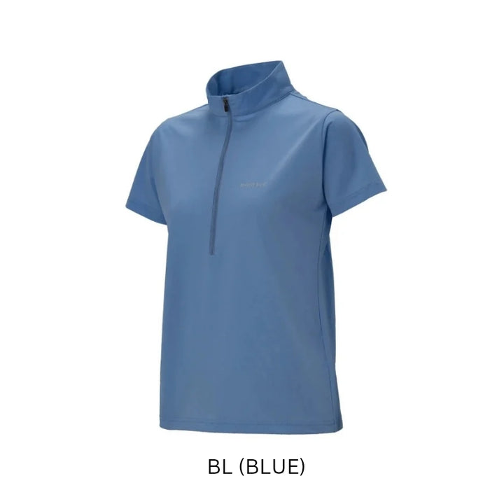 Montbell T-Shirt Women's Wickron UV-TECT Short Sleeve Zip Shirt UPF 50+