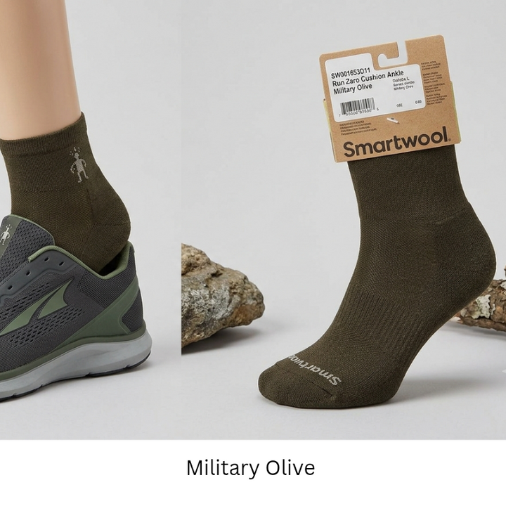 Smartwool Unisex Run Zero Cushion Ankle Socks