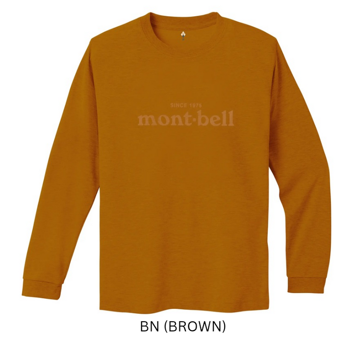 Montbell T-Shirt Unisex Wickron Long Sleeve T Embossed Logo - Everyday Hiking Trekking Firstlayer