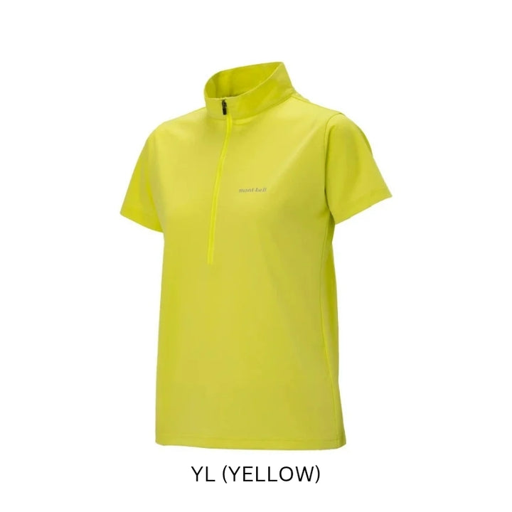 Montbell T-Shirt Women's Wickron UV-TECT Short Sleeve Zip Shirt UPF 50+