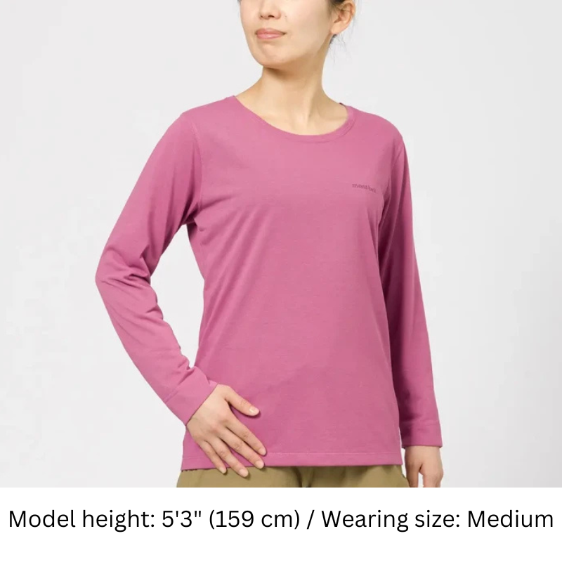 Montbell T-Shirt Women's Wickron Slim Long Sleeve T - Everyday Hiking Trekking Firstlayer