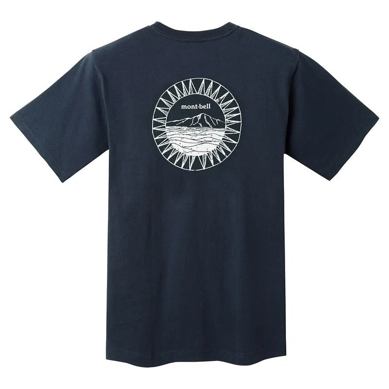 Montbell T-Shirt Unisex Pear Skin Cotton T Island Mountain - Navy