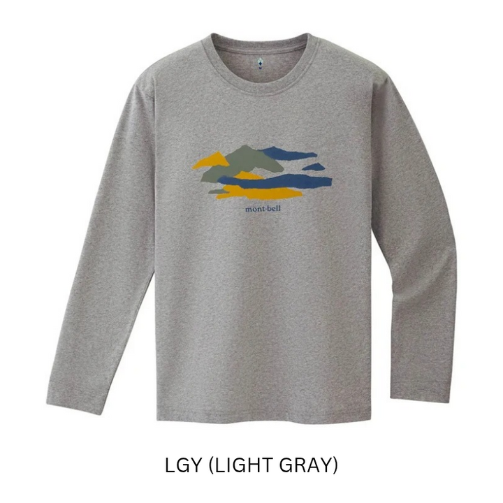 Montbell T-Shirt Unisex Pear Skin Cotton T Long Sleeve Mountains