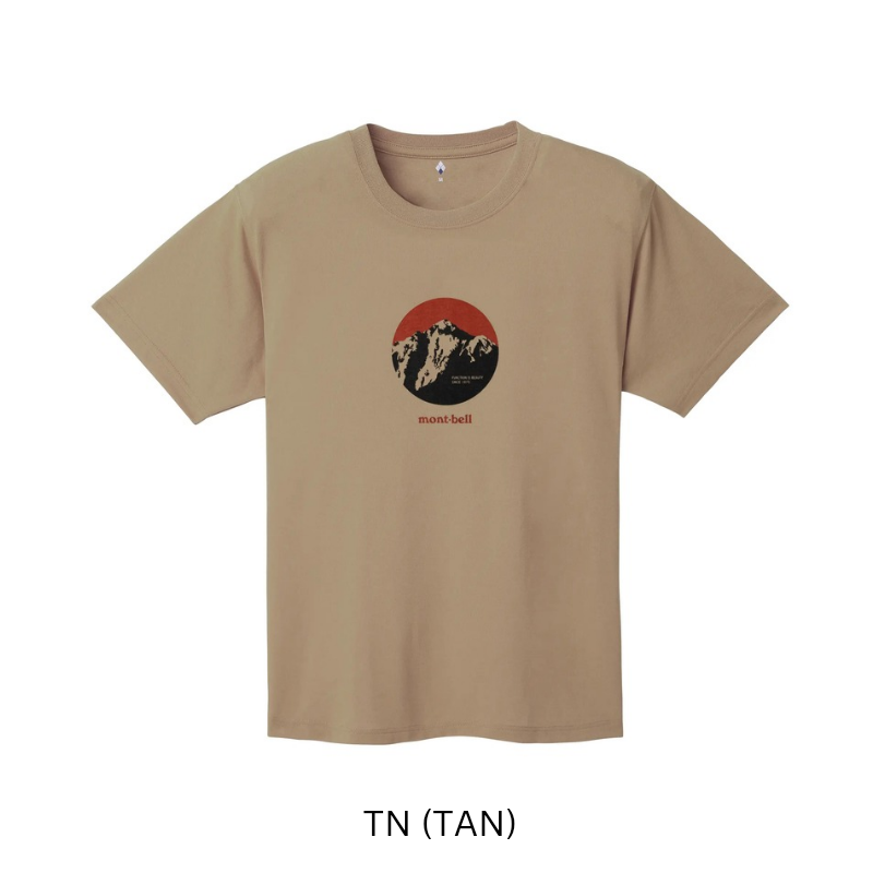 Montbell T-Shirt Unisex Wickron T Lithograph Tsurugi  - Everyday Hiking Trekking Firstlayer