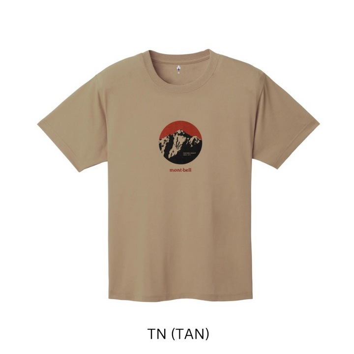 Montbell T-Shirt Unisex Wickron T Lithograph Tsurugi  - Everyday Hiking Trekking Firstlayer