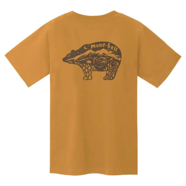Montbell T-Shirt Unisex Pear Skin Cotton T Nature Bear - Brown