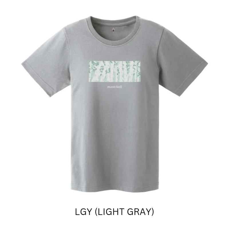 Montbell T-Shirt Women's Pear Skin Cotton T Japanese White Birch - Turquoise