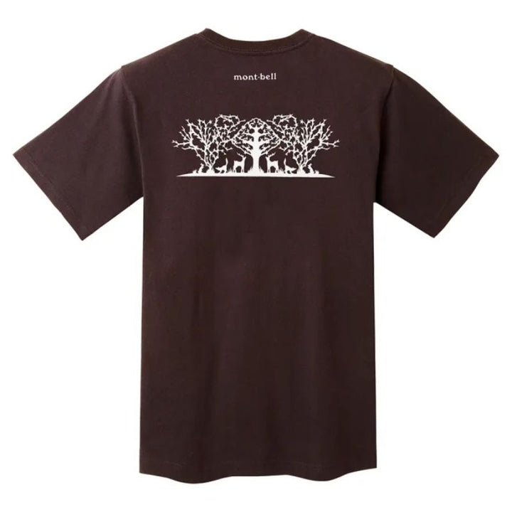 Montbell T-Shirt Unisex Pear Skin Cotton T Forest Gathering - Wine Red