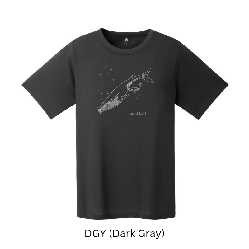 Montbell T-Shirt Women's Wickron T Single Line Whale - Everyday Hiking Trekking Firstlayer