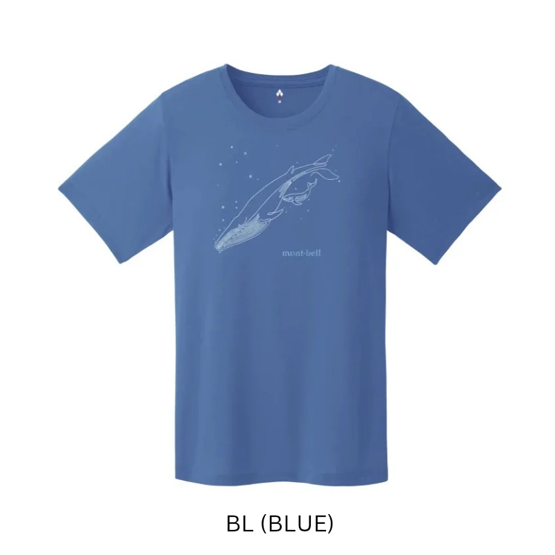 Montbell T-Shirt Women's Wickron T Single Line Whale - Everyday Hiking Trekking Firstlayer