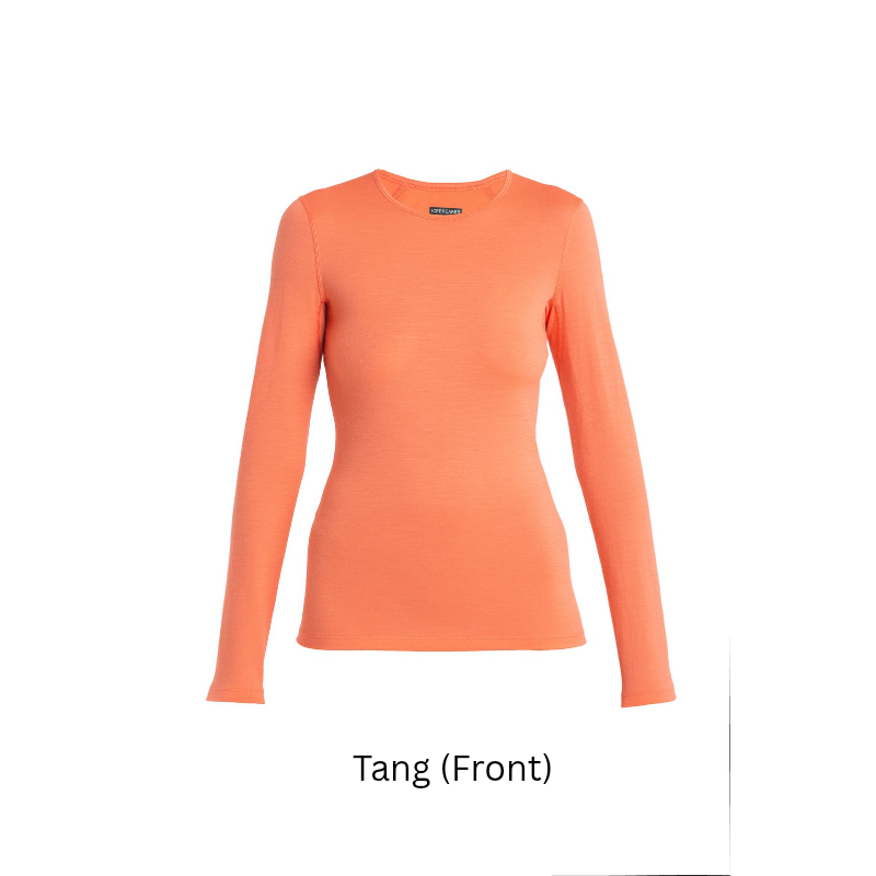icebreaker Merino Base Layer Women's 200 Oasis Long Sleeve Crewe - Glazen Tang