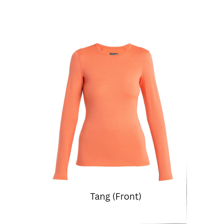 icebreaker Merino Base Layer Women's 200 Oasis Long Sleeve Crewe - Glazen Tang