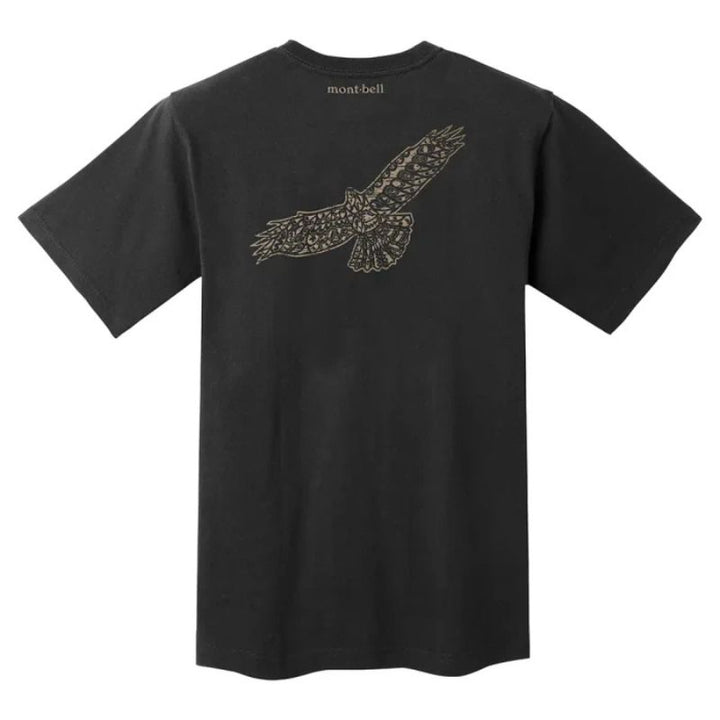 Montbell T-Shirt Unisex Pear Skin Cotton T Hawk - Black