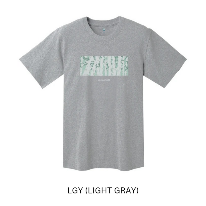 Montbell T-Shirt Unisex Pear Skin Cotton T Japanese White Birch - Turquoise