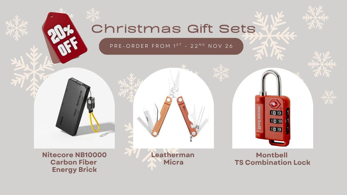 Christmas Gift Sets, 20% off, pre-order 1 to 22 November 2026 – Leatherman Micra, Montbell TS Combination Lock and more