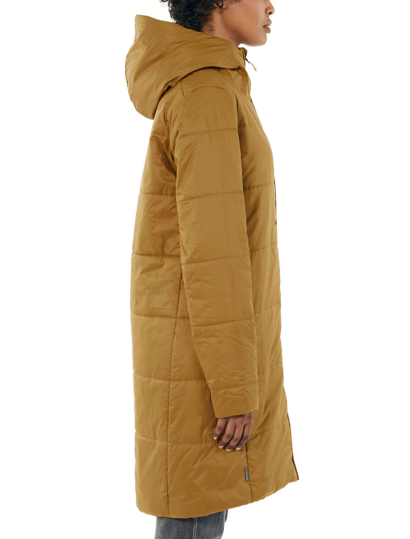 Icebreaker Merino Winter Jacket Women - MerinoLoft™ Collingwood 3/4 Hooded Jacket- Outdoor Travel Water Resistant