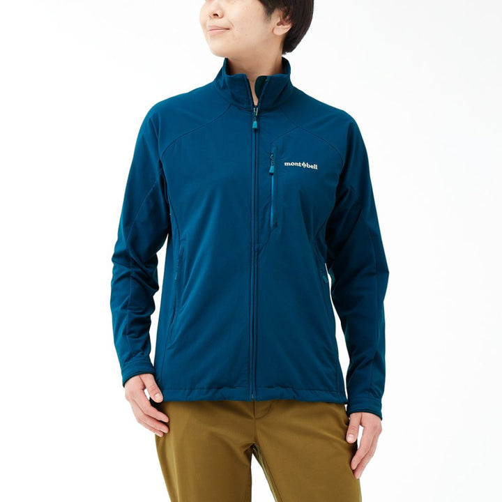Montbell Soft Shell Women's CLIMAPRO 200 Jacket - Wind resistance Water repellent — back view