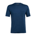 icebreaker Merino T-Shirt Men's Nature Dye Drayden Short Sleeve Pocket Crewe - Tannin M, XL