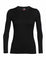 icebreaker Merino Base Layer Women's 260 Tech Top Long Sleeve Crewe - Black Wild Rose (IB 104037)
