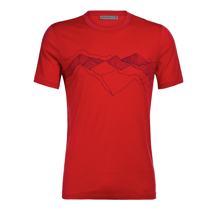 Icebreaker T-Shirt Men's Tech Lite Short Sleeve Crewe Peak Patterns