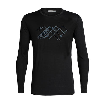 Icebreaker T-Shirt Men's Tech Lite Long Sleeve Crewe Geo Mountain