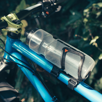 Granite Aux Carbon Bottle Cage With Strap-On-Kit Black
