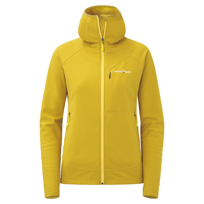 Montbell Jacket Women's CLIMAPLUS Trail Action Parka Hoodie - Black Jasmine Yellow