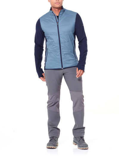 Icebreaker Merino Winter Jacket Men - MerinoLOFT Descender Hybrid - Outdoor Travel Water Resistant