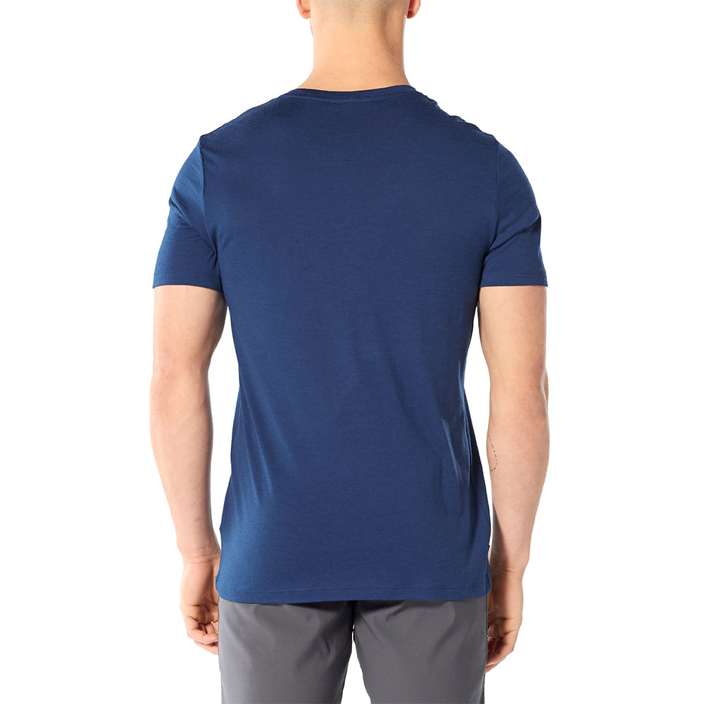 icebreaker Merino Men's 150 Tech Lite Short Sleeve Crewe Cadence Paths T-Shirt - Black XXL