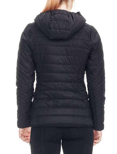 Icebreaker Merino Winter Jacket Women - MerinoLOFT Hyperia Hood - Outdoor Travel Water Resistant
