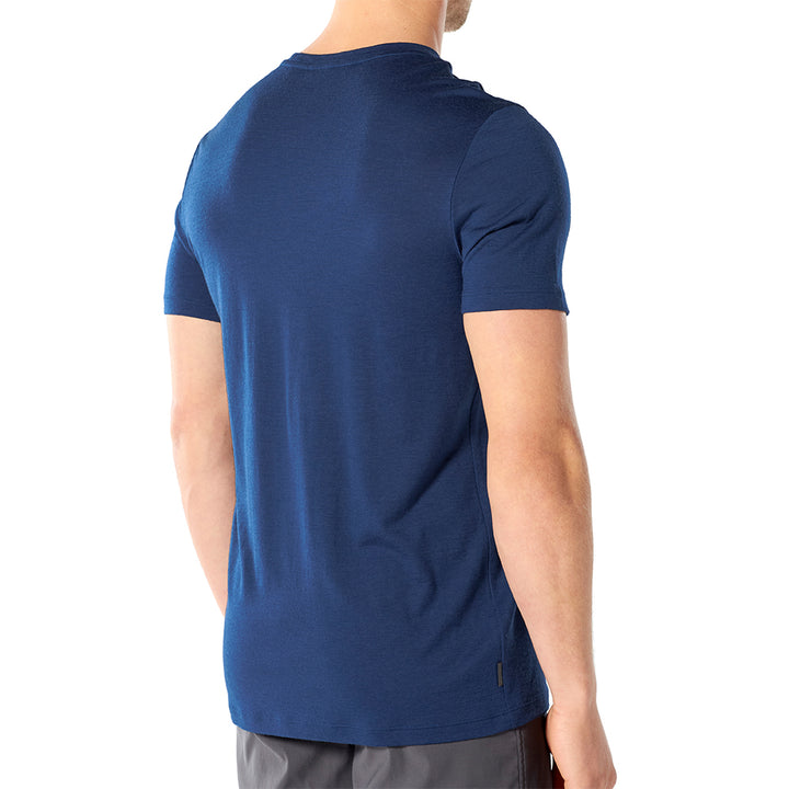 icebreaker Merino Men's 150 Tech Lite Short Sleeve Crewe Cadence Paths T-Shirt - Black XXL